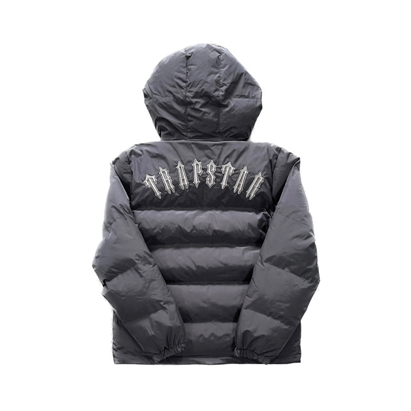TRAPSTAR DETACHABLE HOODED PUFFER JACKET STONE