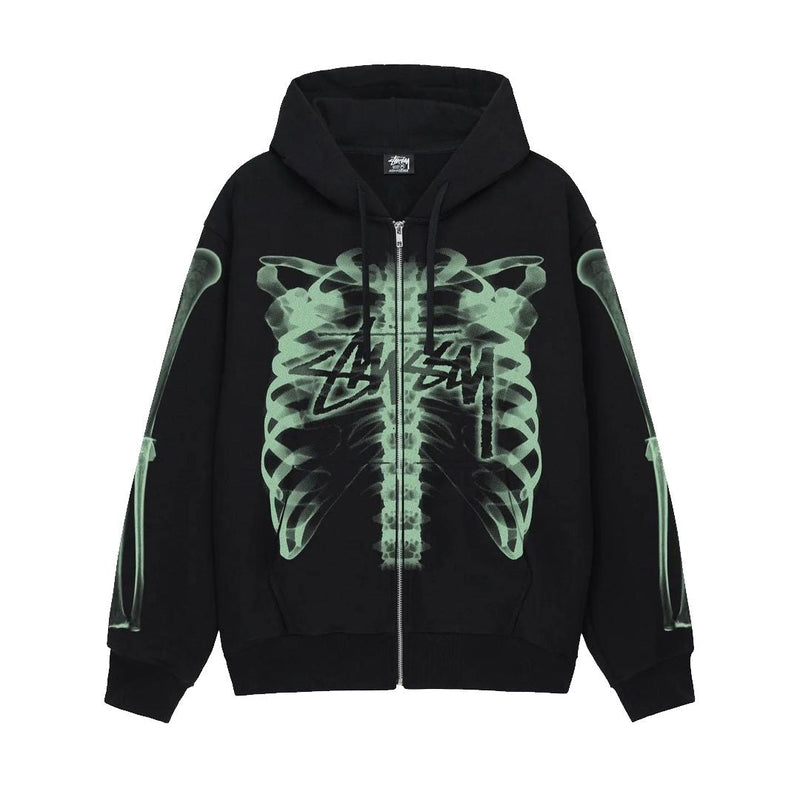 STUSSY FW23 RIB GAGE ZIP HOODIE