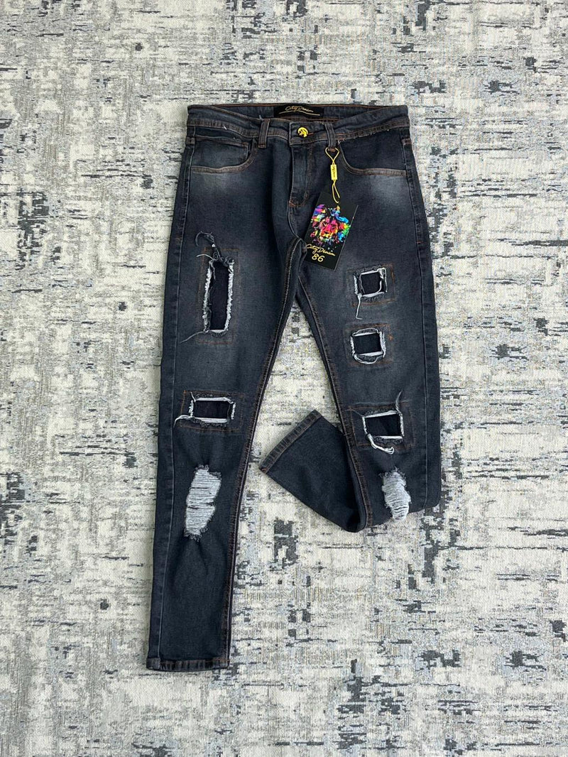 Calça Jeans Jogador com Rasgos