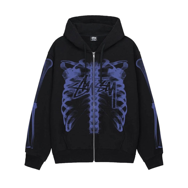 STUSSY FW23 RIB GAGE ZIP HOODIE